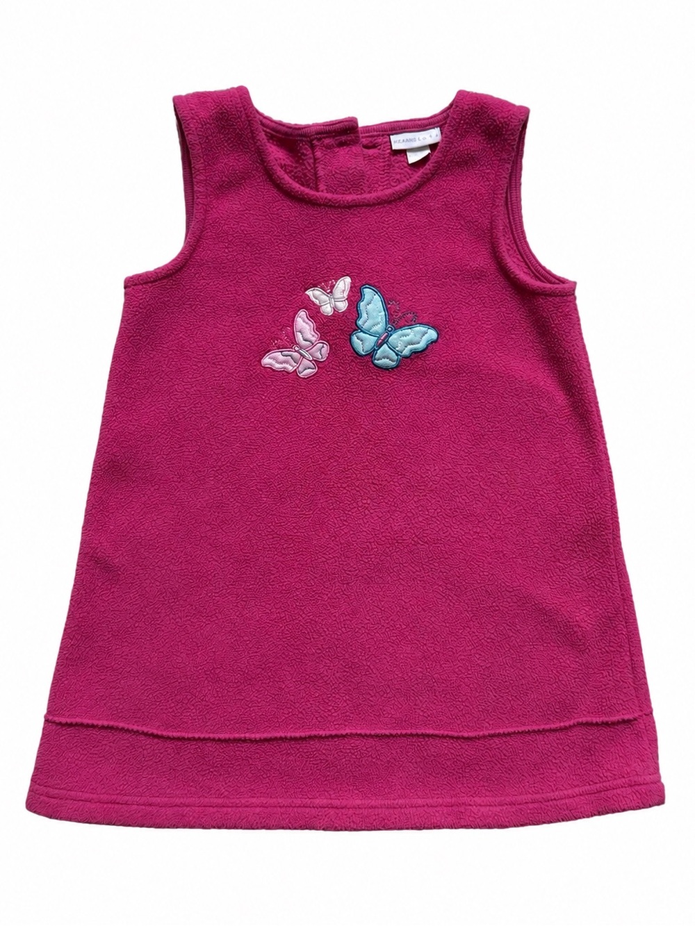 Vintage Sears Magenta Sleeveless Butterfly Fleece Dress size 18M